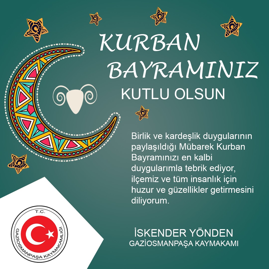 Kaymakamımız İskender Yönden'in Kurban Bayramı Mesajı